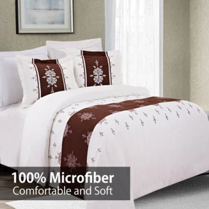 Eleanor Luxury 3PC Embroidered Duvet Cover Set- 100% Microfiber Comfortable - Picture 1 of 1