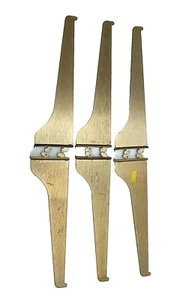 Lote de 6 soportes de estante de una sola ranura de metal tono latón MCM de colección - Imagen 1 de 2