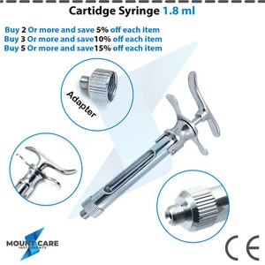 Surgical Dental Syringe 1.8 ML Aspirating Anesthetic Cartridge Syringe Dental - Picture 1 of 8