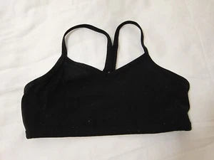 Athleta Girl Black Sports Bra Size L 12 **Missing Removable Pads - Picture 1 of 4