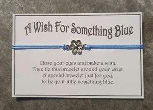 A Wish For Something Blue Wish Bracelet, Bride Wedding Jewellery Gift Keepsake - Picture 1 of 1