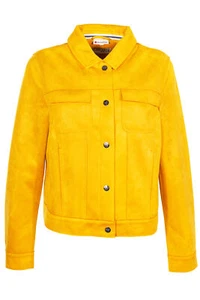 Street One Velours Jacke Blazer Damen Lederimitat Stretch Damen Gelb 40 42 44 - Bild 1 von 5
