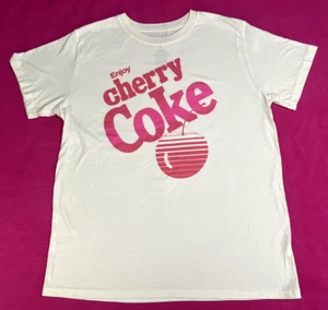 Women's Emjoy Cherry Coke Ivory & Pink Graphic Design T-Shirt Size X-Large VGUC - Picture 1 of 6