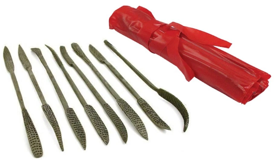 Sona 8 Piece Double Sided Heavy Wood Rasp Riffler File Set 9-3/4” 7408WFR - Image 1 of 4