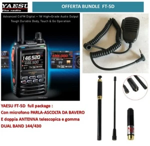 YAESU FT-5D RTX C4FM/FM 144/430 GPS e BLUETOOTH +MIC+ANTENNA 100158+44+9 - Imagen 1 de 1