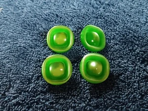 LOT 4 Vtg Green Square  Plastic Metal Fancy MCM Matchng Estate - Picture 1 of 18