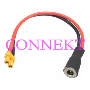 XT30 Female to DC Power 5.5x2.1mm female barrel socket 16AWG 15CM cable - Picture 1 of 4