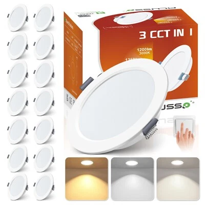 LED Round Ceiling Light 4-20W Recessed Ultra Slim Panel Down Lights Spot Lamp UK - Image 1 of 4