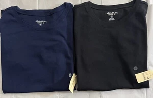Neu mit Etikett - Eddie Bauer - 2 Tops schwarz & blau Größe Medium - Baumwoll-T-Shirt - Bild 1 von 5