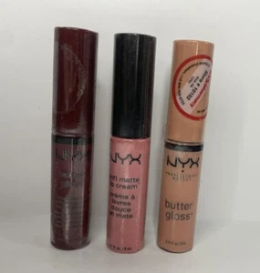 3-NYX Soft Matte Lip Cream & Butter Gloss Nude- Pink-red - Picture 1 of 3