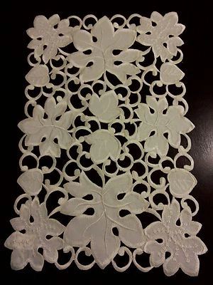 2pcs12"x18"Embroidered Placemat Cutwork Forest Leaves Table Topper Home Decor - Image 1 of 2
