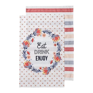 Ladelle Conjunto De 2 Paño de Cocina - Oasis - Té / Paño de Cocina/ Cocina - Picture 1 of 1