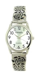 Varsales Damas Elegante Floral Flor Elastizada Banda Elástica Moda Reloj Analógico - Imagen 1 de 7