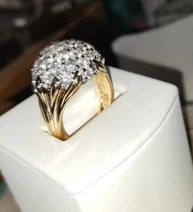 Ross Simons 18K Yellow gold vermeil Sterling silver flower boost bloom Ring - Picture 1 of 14