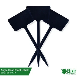 Extra Strong 6 Inch Plastic Black Plant Angle Head Labels | 6" / 15 cm Size - Picture 1 of 3