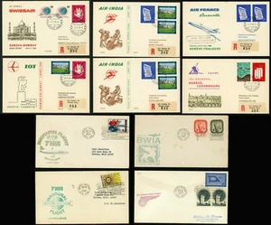UN United Nations First Flight Luftpost Einschreiben Briefmarkensammlung - Bild 1 von 6