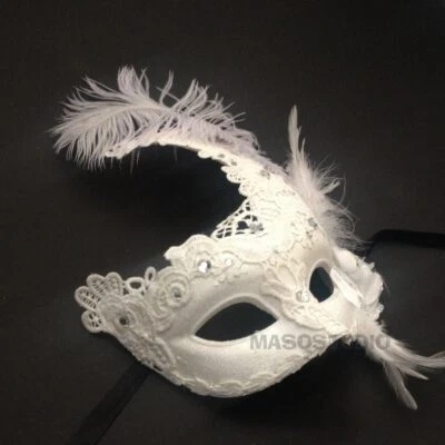 Damas Brocado Encaje Mascarada Baile Máscara Navidad Año Nuevo Mardi Gras Fiesta Foto 1 de 4