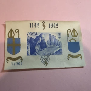 Belgium 1942 perf/imperf Orval abbey sheet (Lot 8 File 159 ) - Picture 1 of 3