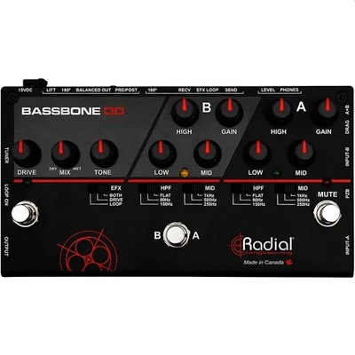 RADIAL ENGINEERING BASSBONE OD 2 canales estudio preamplificador de bajos y pedal de overdrive Foto 1 de 4