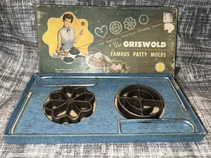 Caja de 2 moldes de hierro fundido famosos GRISWOLD de colección años 30 como se muestra - Imagen 1 de 19