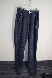 Abercrombie Pants GIRLS 15 16 Black Sweatpants Athletic Joggers Cuffs Logo - Picture 1 of 19