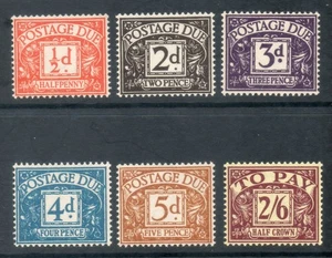 GB 1954-55 QEII Postage Dues Complete set stamps SG D40-D45 MNH with cert - Picture 1 of 2