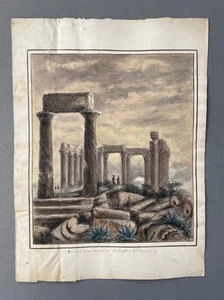 Ruins around Copts, Upper Egypt, Travel Watercolor, 19th Century - Picture 1 of 3