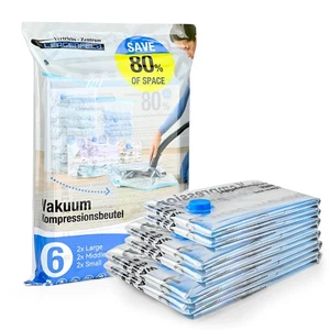 VZL Vakuumbeutel für Kleidung & Bettdecken - 2x large+2x medium+ 2x small - Bild 1 von 11