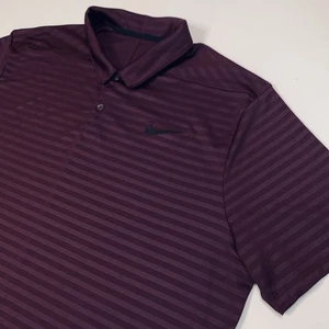 Nike Dri-FIT Victory Stripe Polo Golf Shirt Men’s XL Maroon Stripe Short Sleeve - Picture 1 of 9