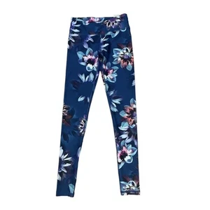 NWT Live Love Dream Womens Blue Floral Leggings Size XS Water Wicking Technology - Picture 1 of 12