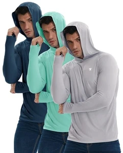 Men's UPF 50+ Sun Protection Lightweight Hoodie Performance Long Sleeve SPF U... - Picture 1 of 7