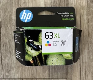 HP 63XL Wysokowydajny trójkolorowy wkład (F6U63AN) Exp: 5/2026 Nowy zapieczętowany - Zdjęcie 1 z 6