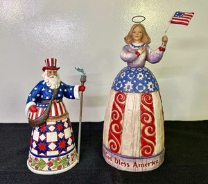 Jim Shore Angel I Pledge Treue And Perfectly Festive Fifty States Pair - Bild 1 von 11