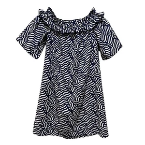 Abito Vineyard Vines coda di balena stampato spalle scoperte blu navy e bianco XXS - Foto 1 di 6