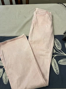 Abercrombie Girls Size 13/14 Long Pink Flare Jeans - Picture 1 of 2