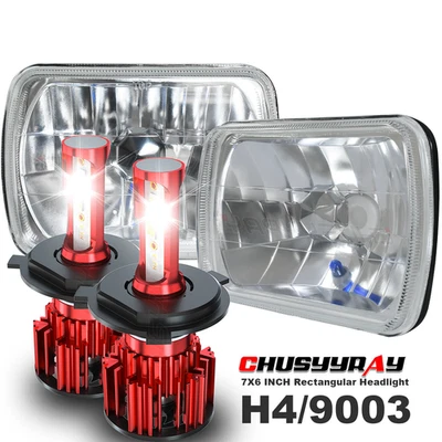 Par de faros LED rectangulares 5X7" 7x6 para Toyota Tacoma 2.4L 2.7L 3.4L 1995-1997 Foto 1 de 4