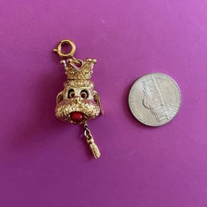 CIONDOLO CANE meccanico vintage MONET corona oro ammiccante MCM - Foto 1 di 4