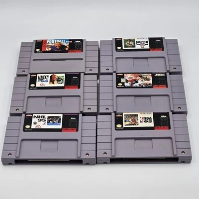 Lot of Super Nintendo Games (SNES) Sports Games Madden NHL 95 NBA 95 - Image 1 of 4
