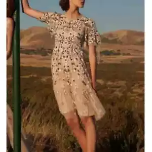 Needle & Thread bobbi beaded Floral Tulle dress 8 embroidery bhldn Fary - Picture 1 of 21