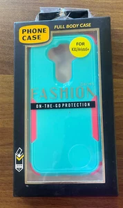 LG Aristo 5+/K31 Full Body Protection Case Turquoise and Hot Pink - Picture 1 of 2