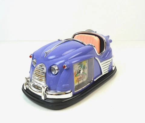 STUNNING RARE POSTMODERN 80s PURPLE VINTAGE POP ART AUTO SCOOTER DESK CLOCK Cover