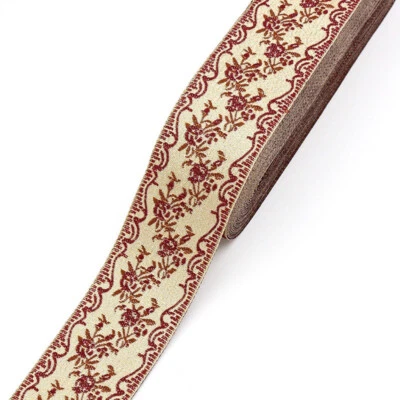 9 M Floral Embroidered Ribbon Bias Tape Trimmings Edging Chinese Vintage Sewing - Image 1 of 4