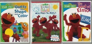3 NEW ELMO SESAME STREET DVDs: SHAPE & COLOR | WHAT MAKES YOU HAPPY? | BEST ELMO - Picture 1 of 6