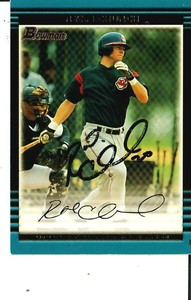 "Cleveland Indians" Ryan Church Hand Signed BOWMAN Trading Card Todd Mueller COA