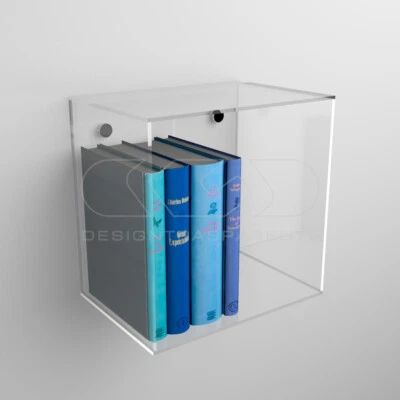 Mensola Cubo cm 15 in plexiglass trasparente espositore da parete - Immagine 1 di 4