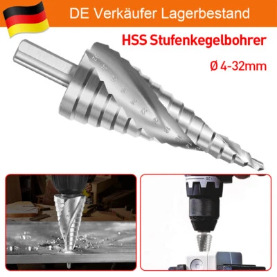 MARKENLOS HSS Stufenbohrer Ø 4-32mm Schälbohrer Konusbohrer Kegel Bohrer Fräser Senker DHL
