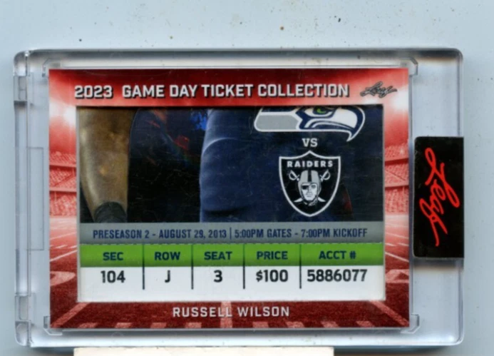 RUSSELL WILSON 2023 Leaf Game Day Ticket Collection  #TC-9 - Image 1 of 1