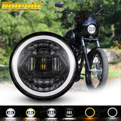 5 3/4" 5.75" LED Headlight Halo DRL For Harley-Davidson Dyna Wide Glide FXDWG Foto 1 de 4
