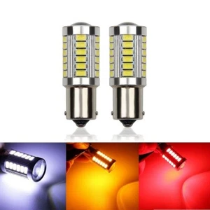 1156 1157 BA15S P21W 33SMD LED Car Backup Reverse Rear Light Bulbs Amber White - Picture 1 of 6