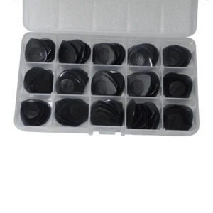 100pcs Alice 1mm Waterdrop Teardrop Black Jazz Guitar Picks Plectrums With Box - Picture 1 of 10